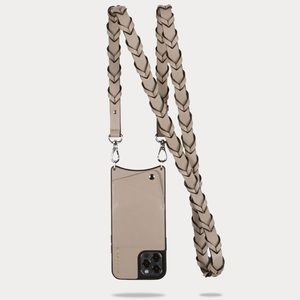 Bandolier Zoey Vegan Leather Braided Crossbody in Taupe/Silver - NWT